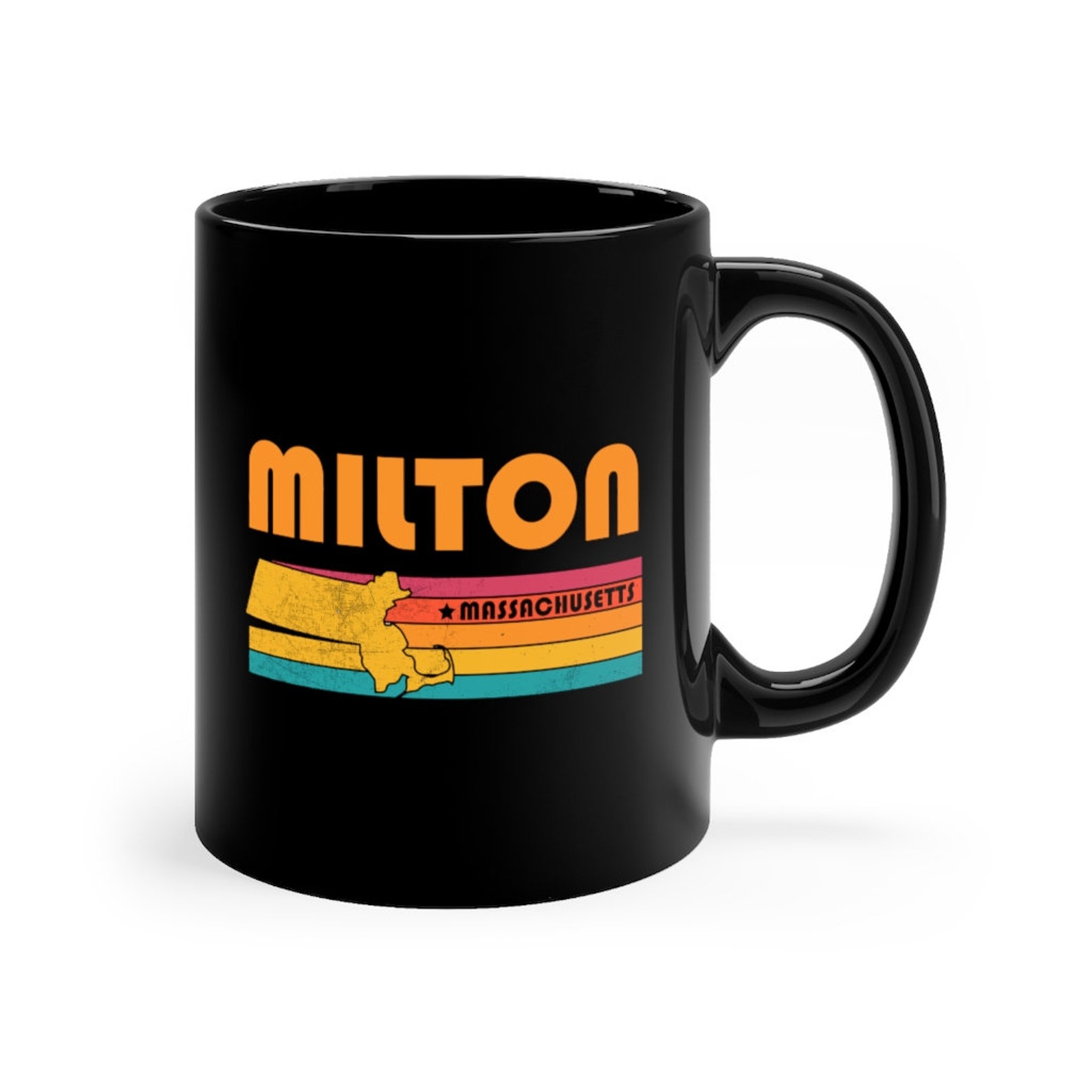Milton Mug Massachusetts Coffee Mug City Retro Gift Idea Etsy