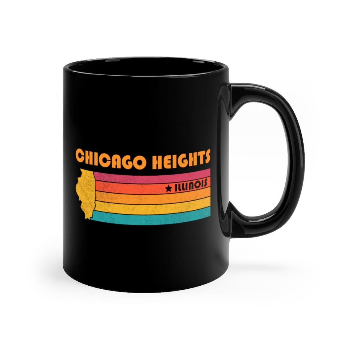 Chicago Heights Mug Illinois Coffee Mug City Retro Gift Idea Etsy France