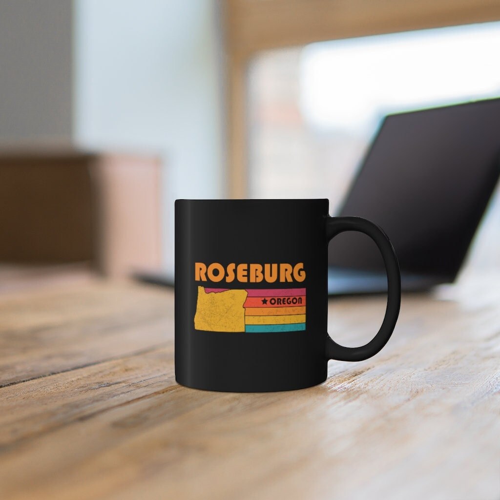 Roseburg Mug Oregon Coffee Mug City Retro Gift Idea Tourist Cup Roseburg Oregon Gift OR Roseburg Souvenir Mug