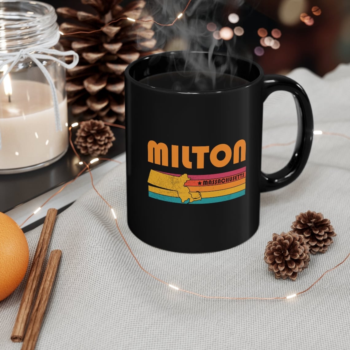 Milton Mug Massachusetts Coffee Mug City Retro Gift Idea Etsy