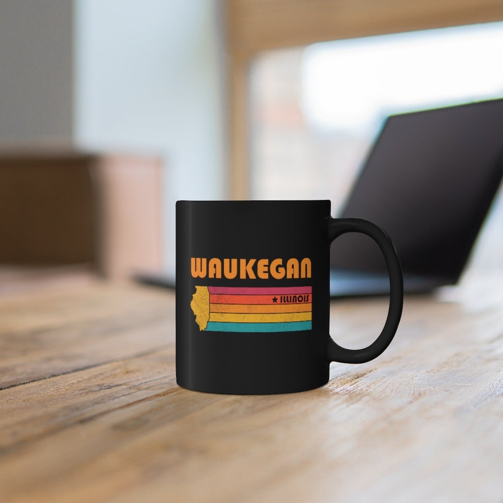 Waukegan Mug Illinois Coffee Mug City Retro Gift Idea Tourist Cup Waukegan Illinois Gift IL Waukegan Souvenir Mug