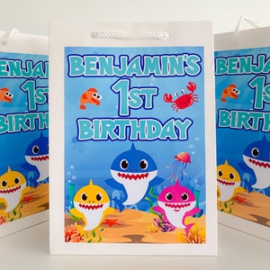 Baby Shark Party Gift Bags, Baby Shark Themed Birthday, Baby Shark Party Supplies, Baby Shark Loot Bags - MEDIUM SIZE