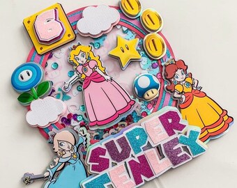 Adorno de Super Mario para niñas, Princesa Super Mario, Princesa Peach, Princesa Daisy, Rosalina, Suministros de cumpleaños de Super Mario