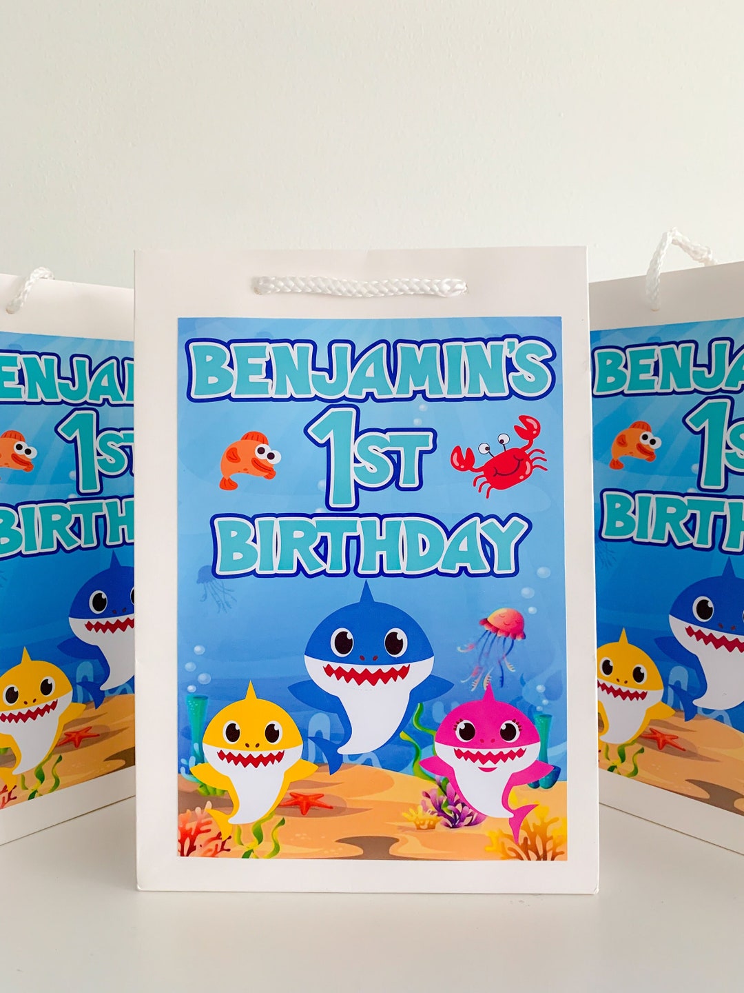Baby Shark Party Gift Bags, Baby Shark Themed Birthday, Baby Shark