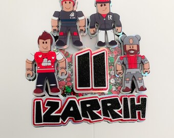Topper per torta Roblox, decorazioni per feste Roblox per ragazzi, compleanno Roblox, topper personalizzato ispirato a Roblox