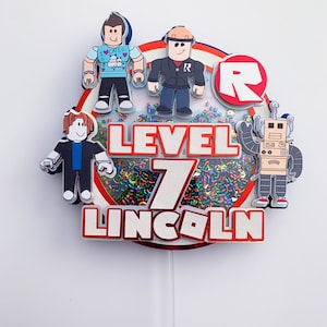 Roblox Cake Topper, Roblox Party Decor For Boys, Roblox Birthday, Custom Roblox Inspired Topper