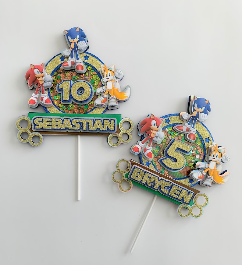 Sonic Cake Topper Sonic The Hedgehog Topper Sonic Birthday Decoration Toppers for boy birthday
