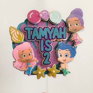 Bubble Guppies Cake Topper, Bubble Guppies Birthday, Bubble Guppies Party Decorations Supplies, 2nd Birthday Decor for girls and boys