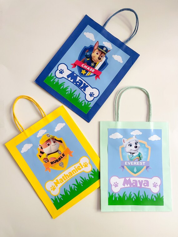 Paw Patrol Gift Bags Paw Patrol Favour Bags Custom Party Etsy