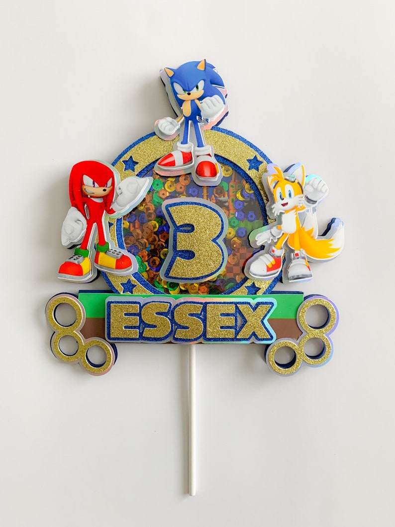 Sonic Cake Topper Sonic the Hedgehog Topper Sonic Birthday Etsy Canada