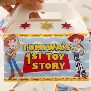 Toy Story Themed Gable Boxes, Toy Story Party Bags, Custom Gift Bags, Toy Story Birthday Theme, Toy Story Party Celebration- FRONT ALONE