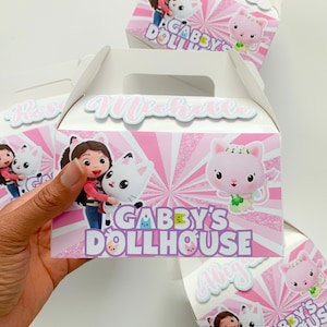 Gabby’s Dollhouse Gable Boxes, Party Favour Bags, Gift Bags, Custom Gable Box Design-ONE SIDE ONLY
