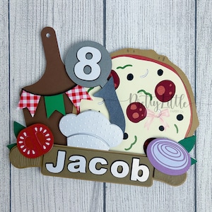 Pizza Party Cake Topper | Pizza Birthday | Pizza Party Decorations | Pizza Theme | Food Birthday Decorations | Pizza Toppers