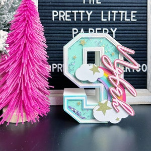 On Cloud 9 Birthday 3D Letters Number | 9th Birthday Party | Rainbow Birthday | Nine | Cloud Nine Birthday Party | Pastel | Girl Birthday