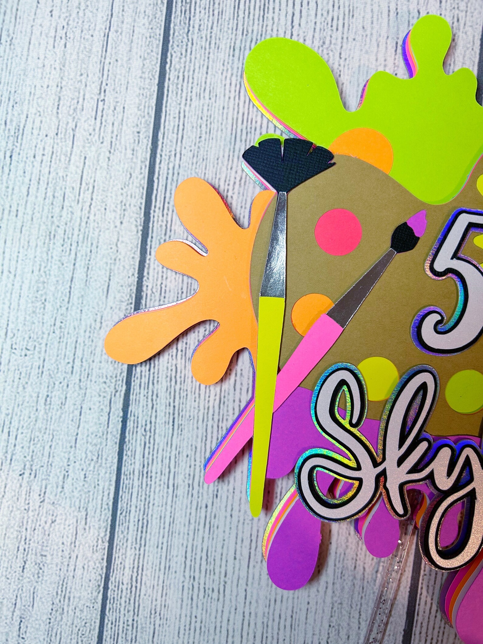 Paint Splatter Cake Topper | Neon Glow Paint Birthday Party | Paint ...