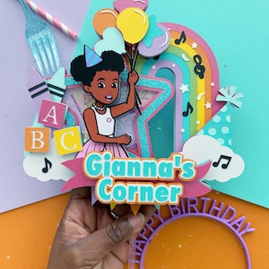 Gracie&#39;s Corner Cake Topper | Gracie Girl | Custom Name | Gracie&#39;s Corner Birthday Party Decorations | 3D Cake Topper