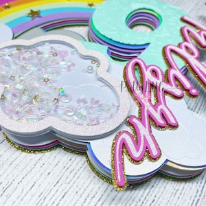 On Cloud 9 Birthday Cake Topper 9th Birthday Party Rainbow - Etsy