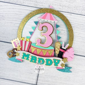 Carnival Cake Topper | Circus Cake Topper | Circus Birthday | Carnival Birthday | Girl Circus | Pastel Circus Cake Topper | Circus First