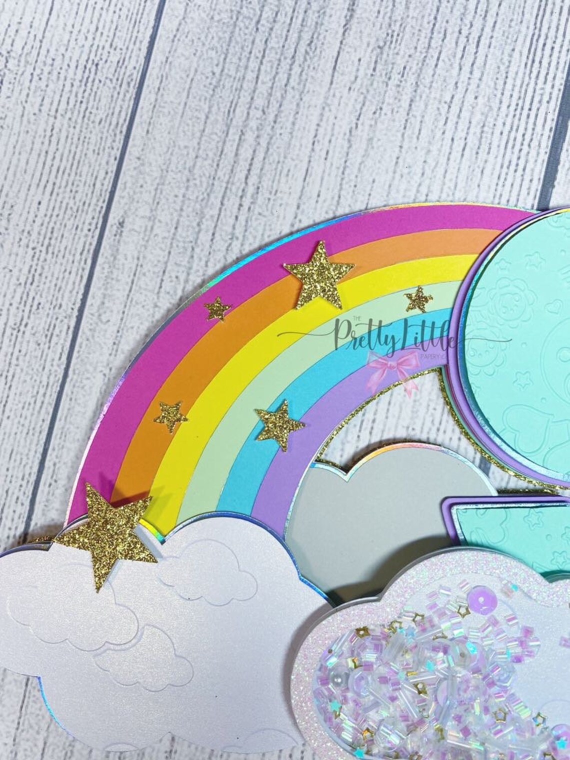 On Cloud 9 Birthday Cake Topper 9th Birthday Party Rainbow - Etsy