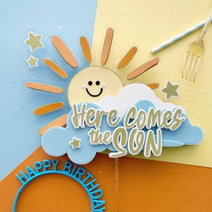 Here Comes The Son Cake Topper | Here Comes The Sun Cake Topper | Baby Shower Party Decorations | Sunshine Birthday | Sun Theme Baby Shower