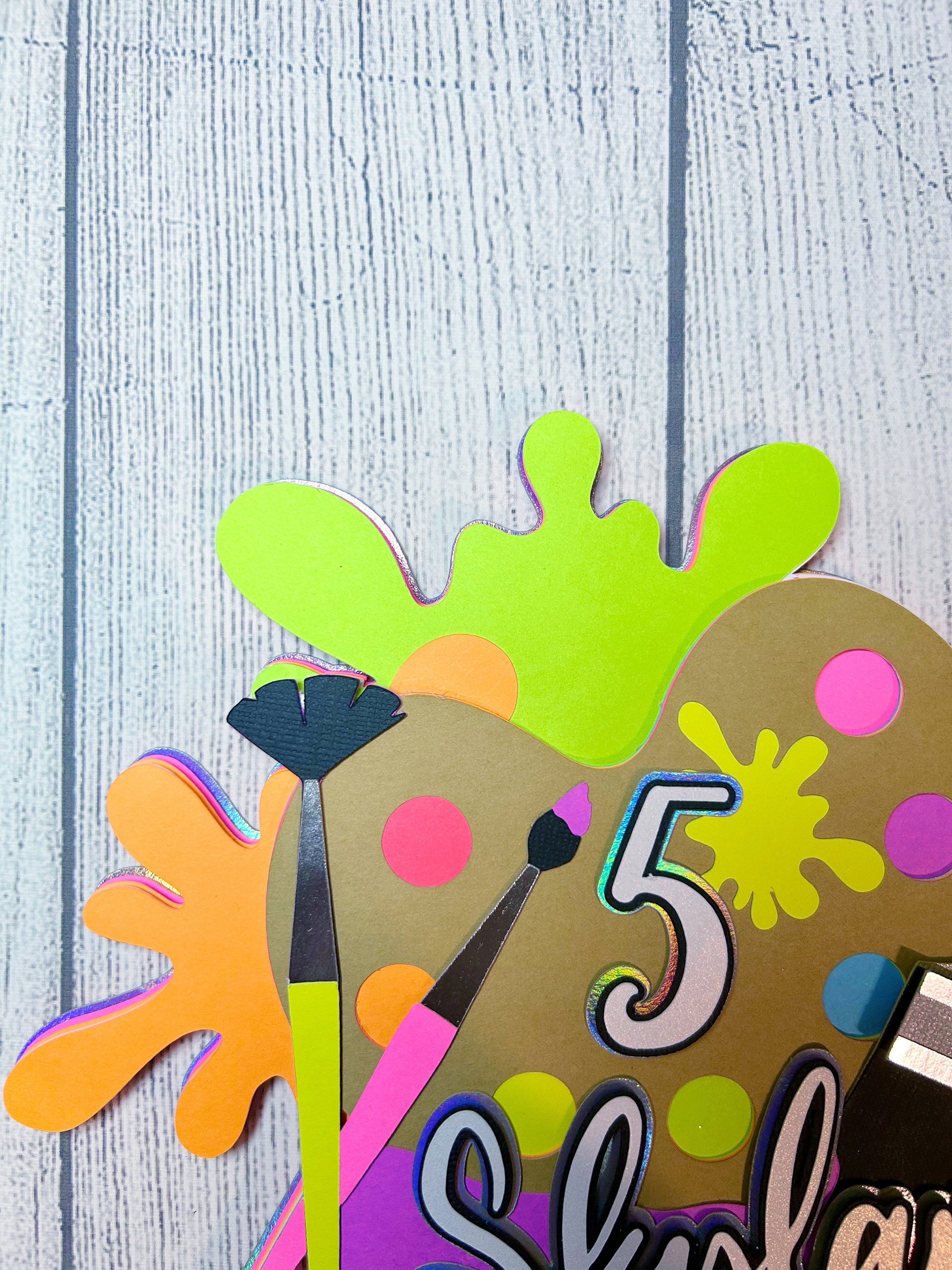 Paint Splatter Cake Topper | Neon Glow Paint Birthday Party | Paint ...