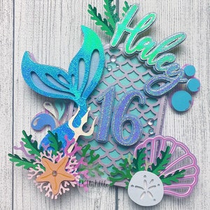 Mermaid Cake Topper | Under the Sea Birthday Party | Mermaid Girl | Mermaid Birthday | Mermaid Party Decorations | Mermaid Party Supplies