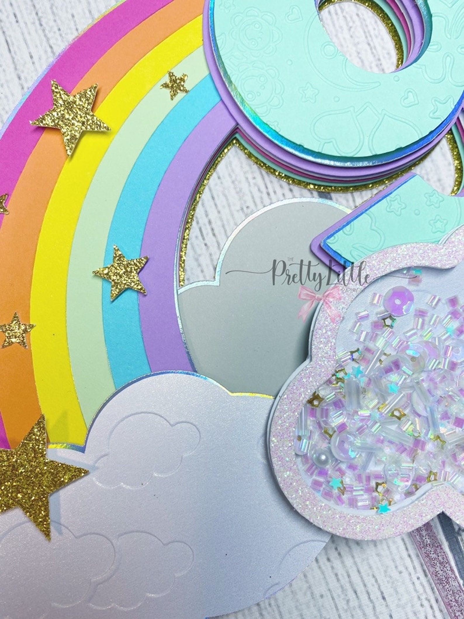 On Cloud 9 Birthday Cake Topper 9th Birthday Party Rainbow - Etsy