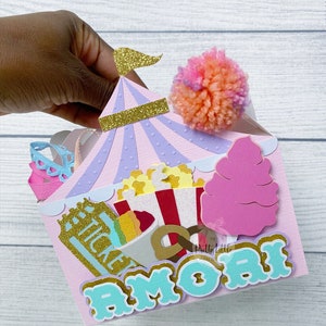 Carnival Treat Boxes | Custom Gable Boxes | Circus Goodie Boxes | Lunchboxes | Circus Party Bags | Party Favor Boxes | Girl Carnival Boxes