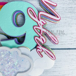 On Cloud 9 Birthday Cake Topper | 9th Birthday Party | Rainbow Birthday ...