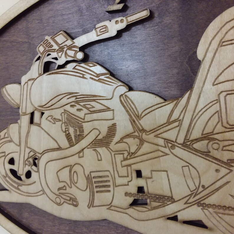 Motorcycle Wood Cutout /Framed Motorcycle Wall Decor/ Wall Etsy