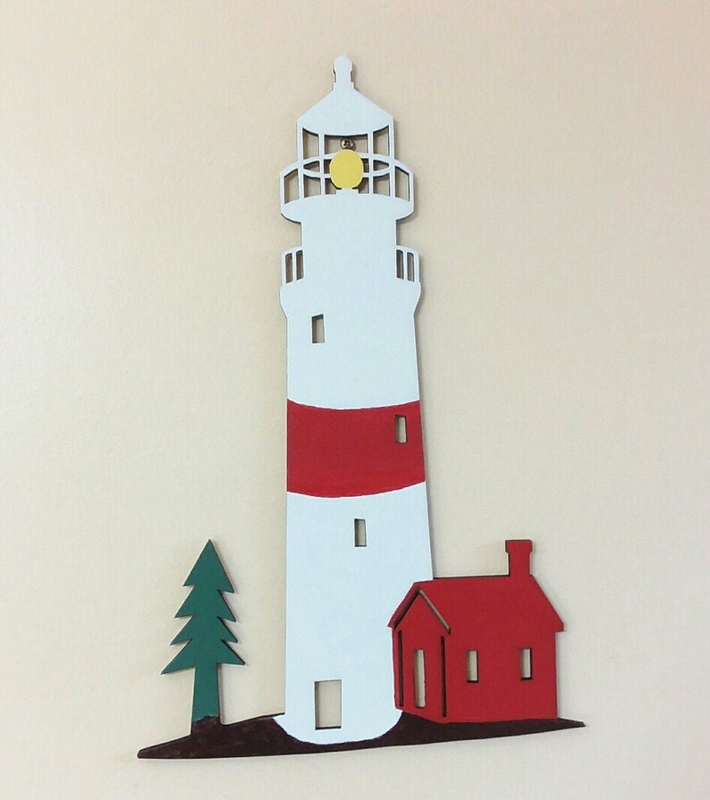 Lighthouse Wall Decor Wood Lighthouse Beach Decorations | Etsy