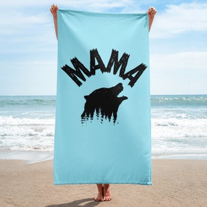 Mama Bär Handtuch, Strandtuch, großes Handtuch, Mama Bär, Mama Geschenk, Handtuch, Baby Shower Geschenk, Badetuch, Neue Mama Geschenk, Mama zu sein, Pool, Mama