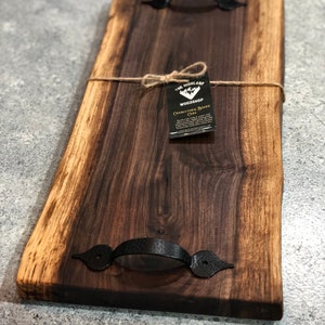 Large Walnut Charcuterie Board, Rustic, Live edge, cutting board, serving tray, centerpiece, black walnut, handmade, Farmhouse Centerpiece
