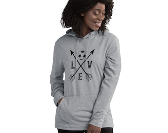 Love Soccer Lightweight Hoodie, Soccer Mom Hoodie, Soccer Season, Soccer Hoodie, Mom Gift, Women's Lightweight Hoodie, Athletic Hoodie