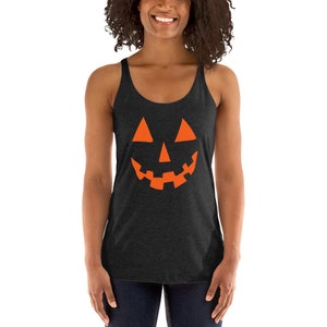 Jack O Lantern Shirt, Women&#39;s Racerback Tank, Halloween Shirt, Funny Halloween Shirt, Halloween Workout Tank, witches, Halloween Party, yoga