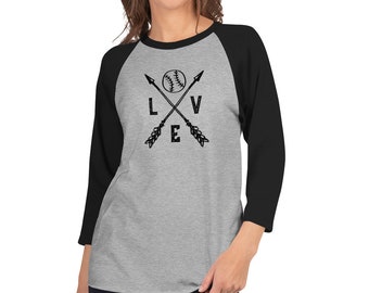 Love Baseball 3/4 manga raglan camisa, baseball mama shirt, baseball mom shirt, mothers day gift, family baseball shirt, baseball lover tee