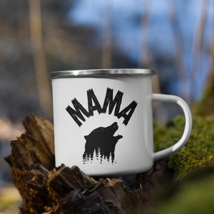 Mama Bear Coffee Mug, Enamel Mug, Mama Bear, Coffee Mug, New Mom Gift, Baby Shower Gift, Gift for Mom, Mug, Coffee Cup, Mom Gift, Mom Life