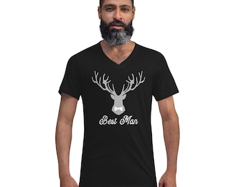 Best Man Short Sleeve V-Neck T-Shirt, Wedding Gift, Groom Gift, Best Man Gift, Best Man Shirt, Best Man Tee, Bachelor Party Shirt, Bachelor