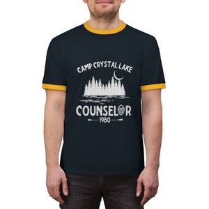 Friday the 13th Crystal Lake Camp Counselor Ringer Tee, Halloween Shirt, Jason Shirt, Jason Movie, Horror Movie Fan, Jason Voorhees Shirt