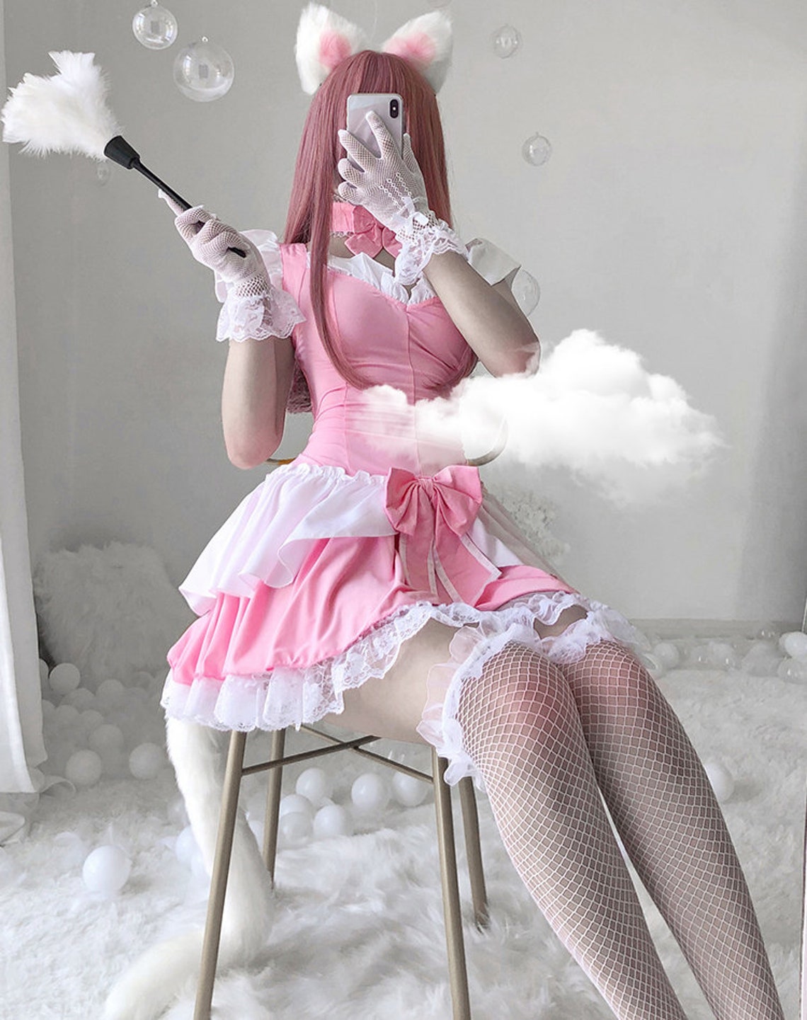 Women Pink Sexy Lingerie Role Play Servant Lolita Kawaii | Etsy