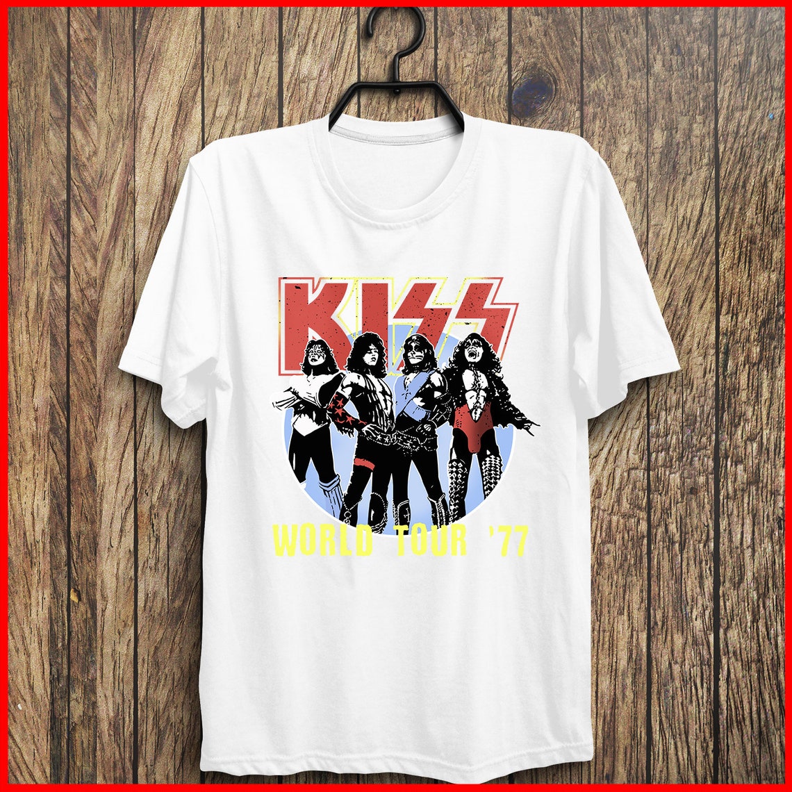 Kiss Band 1977 World Tour TShirt Rock Band TShirt Music Etsy