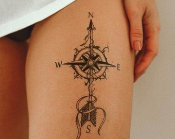 Compass Tattoo Etsy Compass Tattoo Etsy