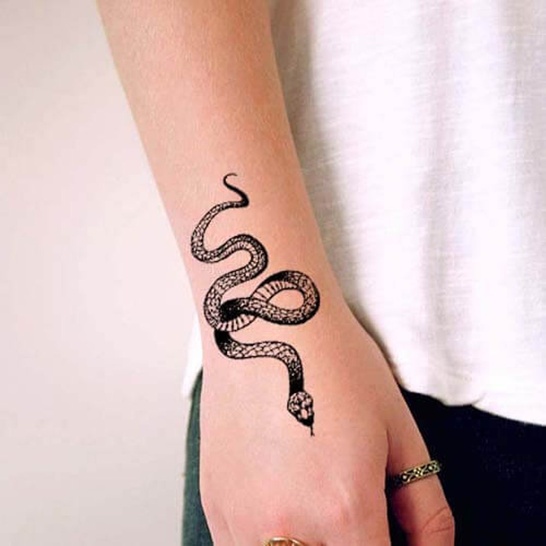 Long Temporary Snake Serpent Tattoo Tattoos for Women Men Etsy Norway