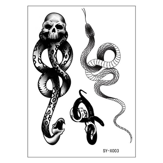 Tatuaje del brazo de la serpiente / Tatuaje de la serpiente / - Etsy España