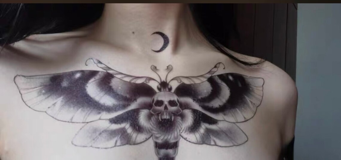 de tatouage temporaire de grand papillon de nuit Cool Chest Etsy