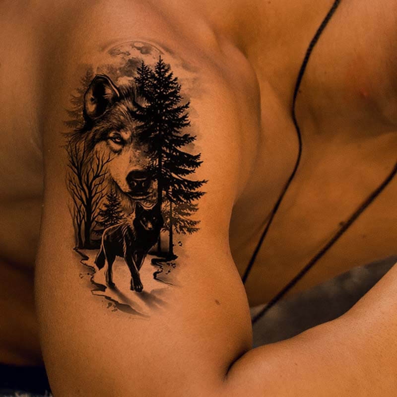 Tribal Wolf Tattoo - Etsy Tribal Wolf Tattoo - Etsy
