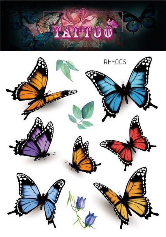 Monarch Butterfly Tattoos 3D Butterfly Temporary Tattoo - Etsy Singapore