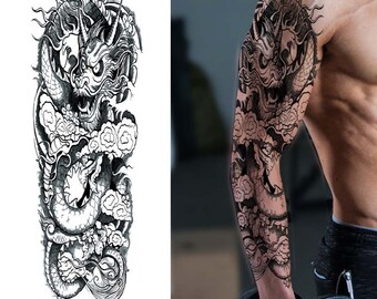 anime tattoo sleeve black and white