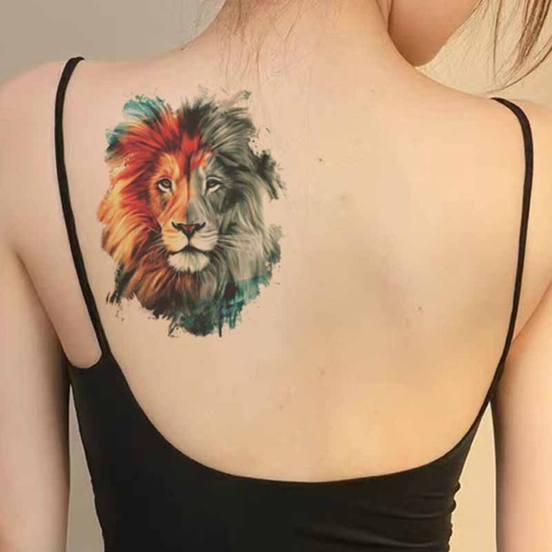 Lion King Tattoo Temporary Tattoo/ Watercolor Lion Cover up - Etsy Lion King Tattoo Temporary Tattoo/ Watercolor Lion Cover up - Etsy