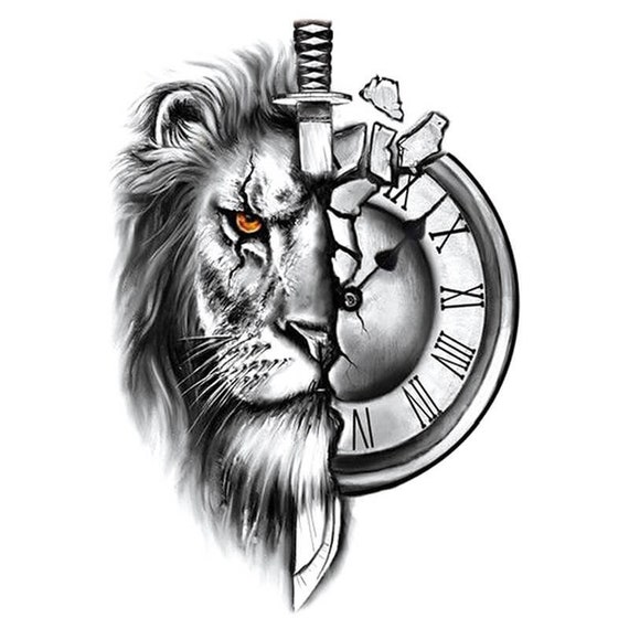 Share more than 75 unique lion clock tattoo designs in.eteachers
